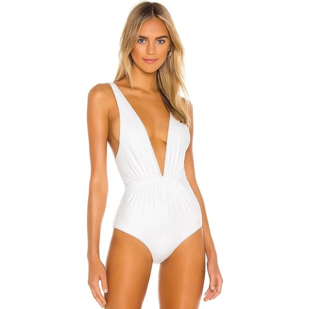 Tori Praver White One Piece bathing suit